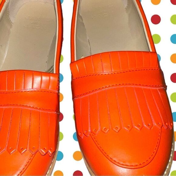 Janie and Jack orange loafers with fringe style design on top. Ntn! - Picture 7 of 11